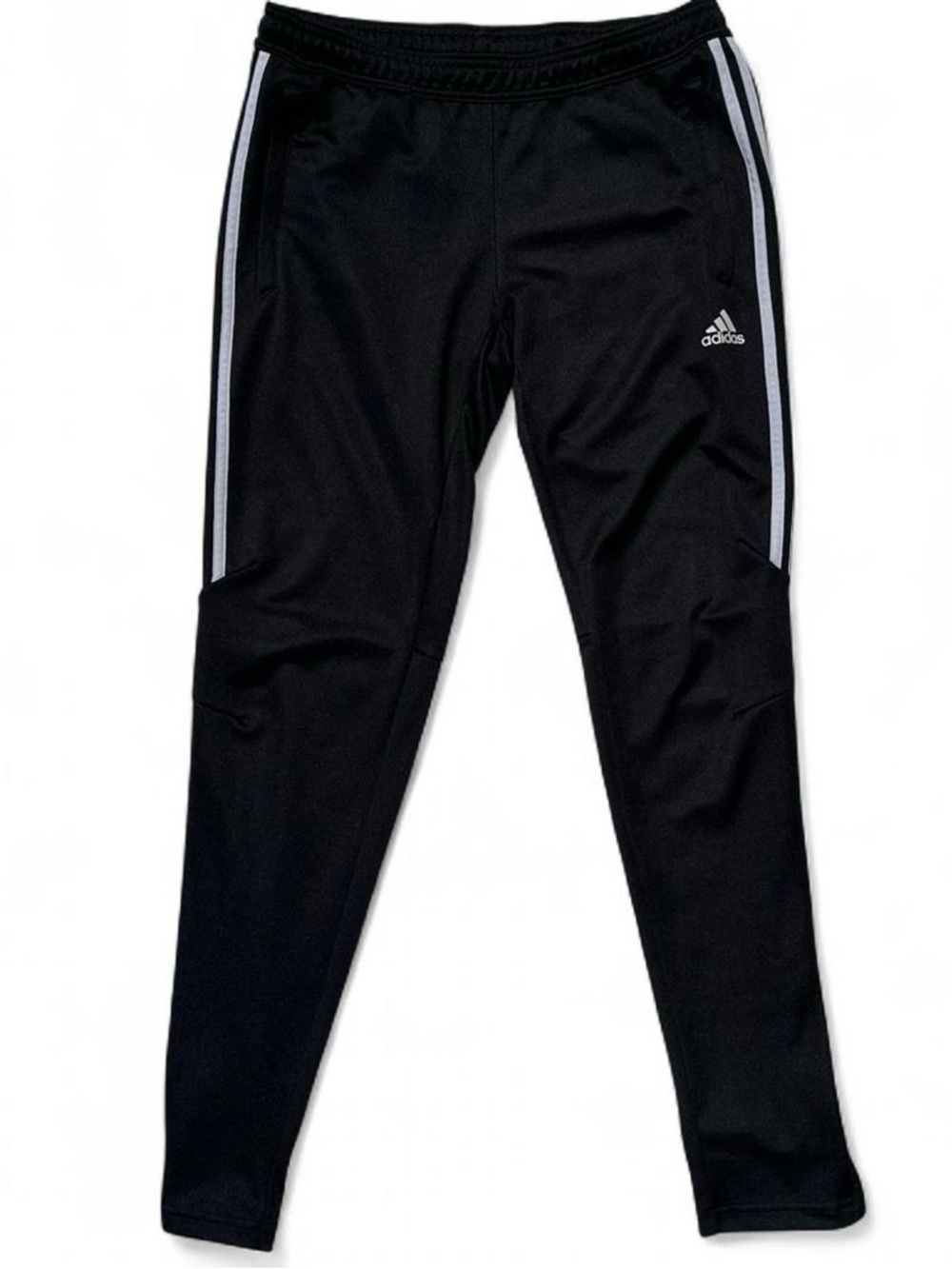 Adidas Black Track Pants with White Stripe